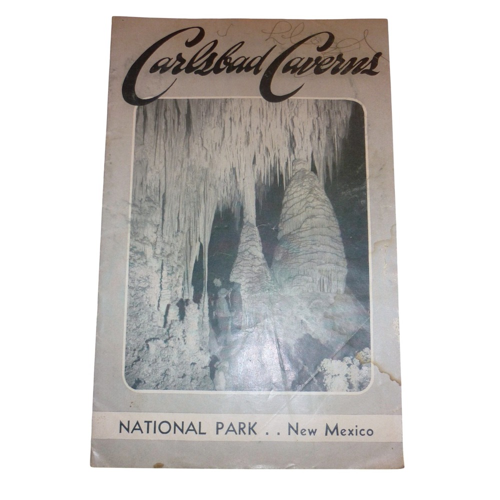 1951 Carlsbad Caverns National Park New Mexico Vintage Souvenir Booklet Map